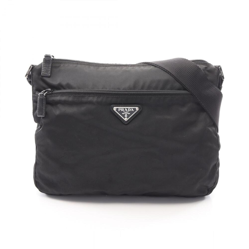 Prada Vitello Leather Shoulder Bag Black